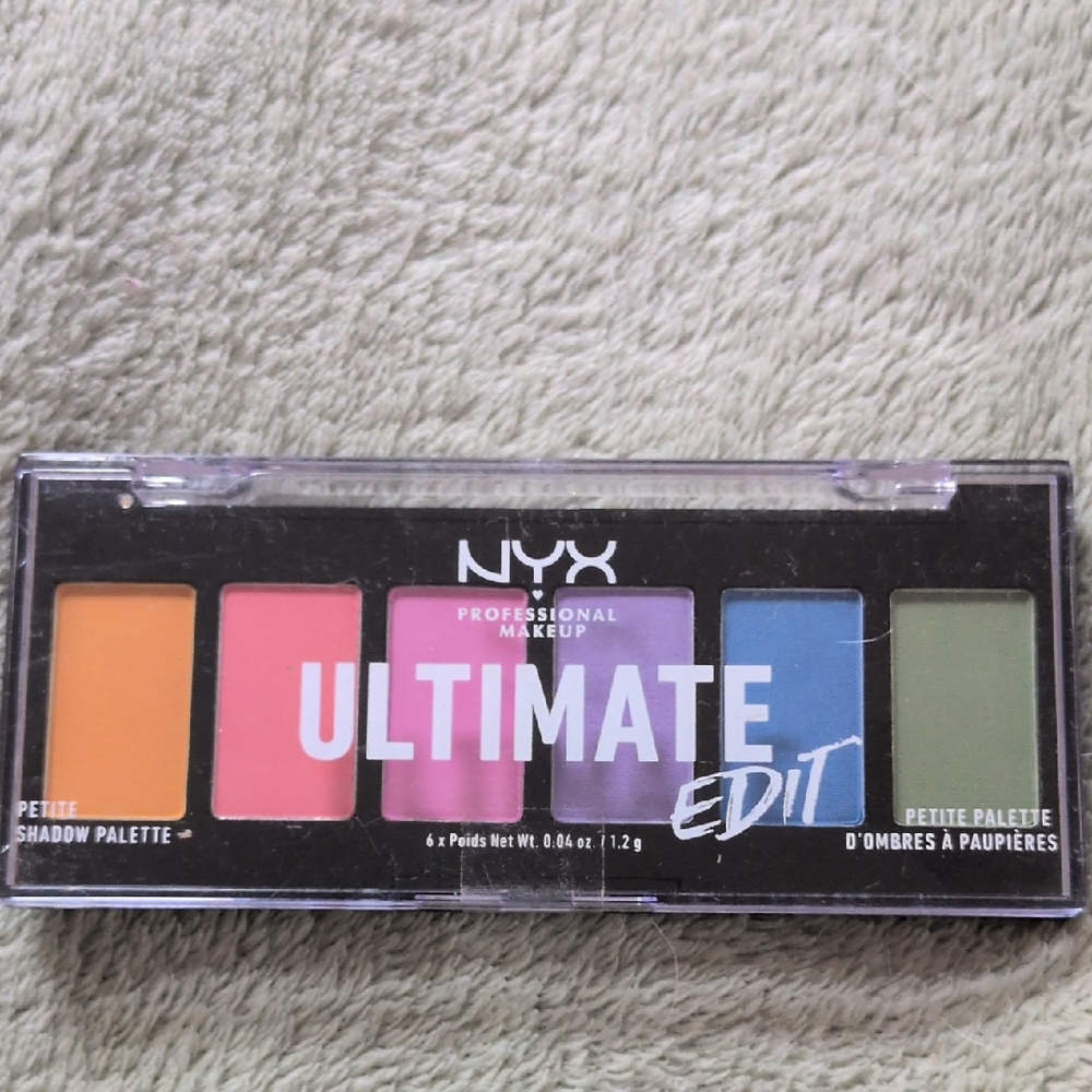 NYX Ultimate Edit Petite Eyeshadow Palette — Orange, Pink, Purple, Blue, Green